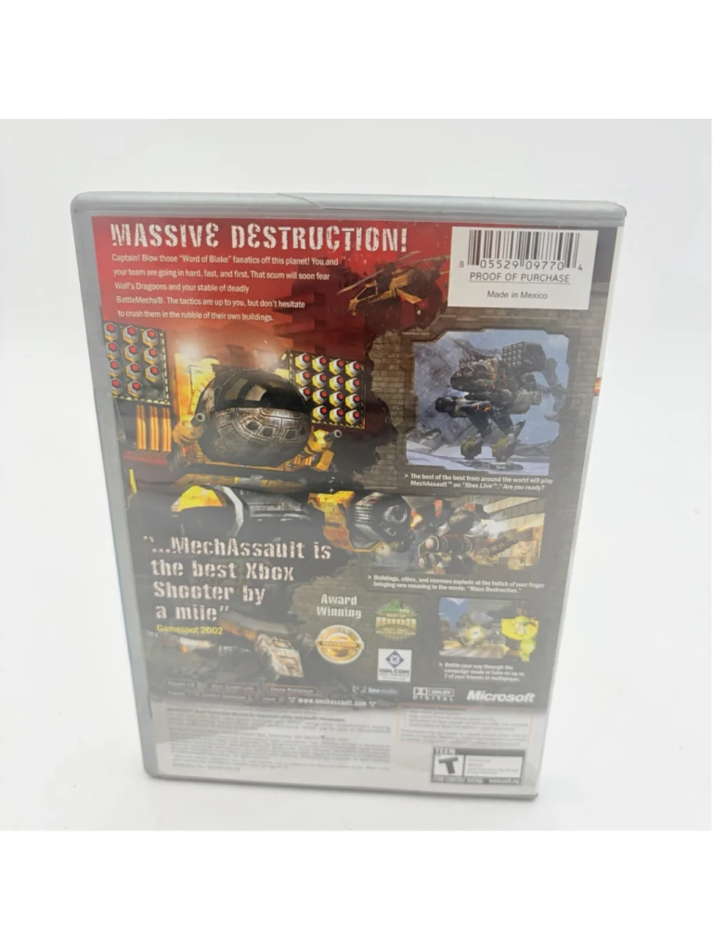 MechAssault Xbox 2002 Original Microsoft Game Tested Authentic Complete